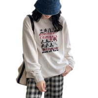 雅馨季套头卫衣女薄款春秋装2021年新款宽松圆领百搭长袖上衣潮