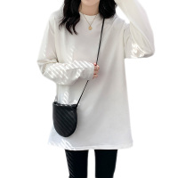 雅馨季白色打底衫女秋季内搭2021年新款宽松长袖T恤卫衣女上衣潮