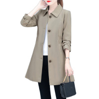 雅馨季秋装风衣女中长款2021年新款妈妈时尚小个子大码显瘦大衣外套女装