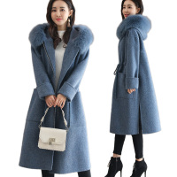 雅馨季毛呢外套女抽绳收腰时尚显瘦纯色百搭韩版优雅2021年冬季大衣女