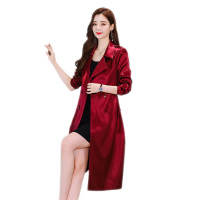 雅馨季潮流舒适时尚长袖风衣女西装领2021年春秋季双排扣气质