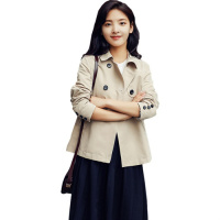 雅馨季风衣外套女短款2021女小个子新款秋季气质显瘦收腰短款大衣外套春秋