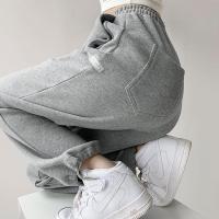 雅馨季[服饰专享]2021秋装新款卫裤高腰显瘦弹力松紧腰休闲宽松束脚灰色运动裤子女8607