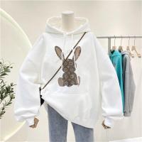 雅馨季【社群】2021新款国潮连帽卫衣女秋薄款宽松韩版宽松趣味印花连帽卫衣9302