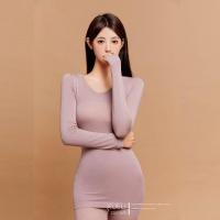 雅馨季[服饰专享]女装氨基酸美雅碧无痕2021秋衣套装女圆领打底衫保暖上衣