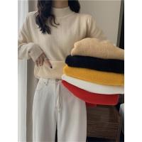 雅馨季[张如意]秋冬加绒加厚打底衫女水貂绒毛衣一体绒半高领针织衫内搭保暖上衣9286