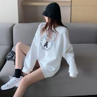 雅馨季[超买]2021秋冬新款韩国泡泡棉宽松版休闲印花卫衣女189