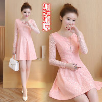 订婚礼服粉色伴娘参加婚礼女装连衣裙秋季公主裙成人礼18-20-25岁