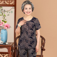 中老年人女装夏装套装妈妈两件套老人衣服奶奶装60-70岁太太春装