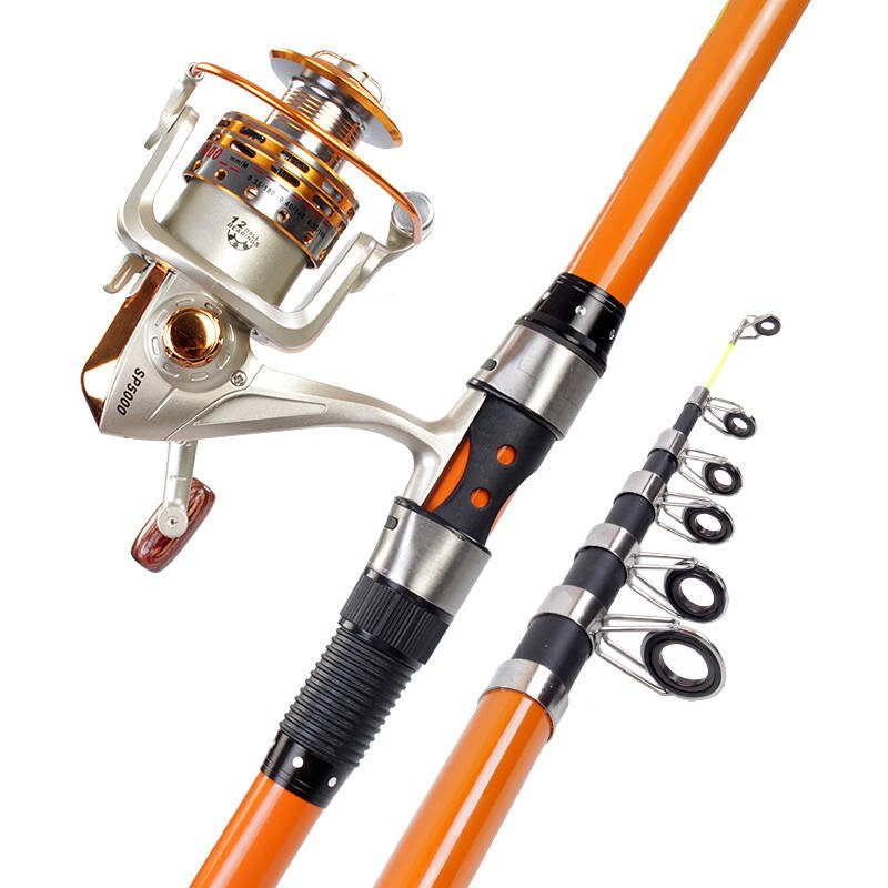 海竿钓鱼竿套装超硬海竿抛竿2.7米3.6米海钓竿远投鱼杆12轴6000金属轮套装钓断我赔