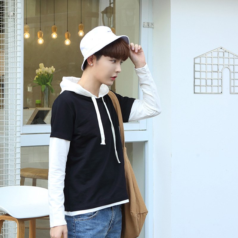 2017新款连帽卫衣男套头带帽韩版潮学生纯色运动外套秋季男士休闲潮牌男装