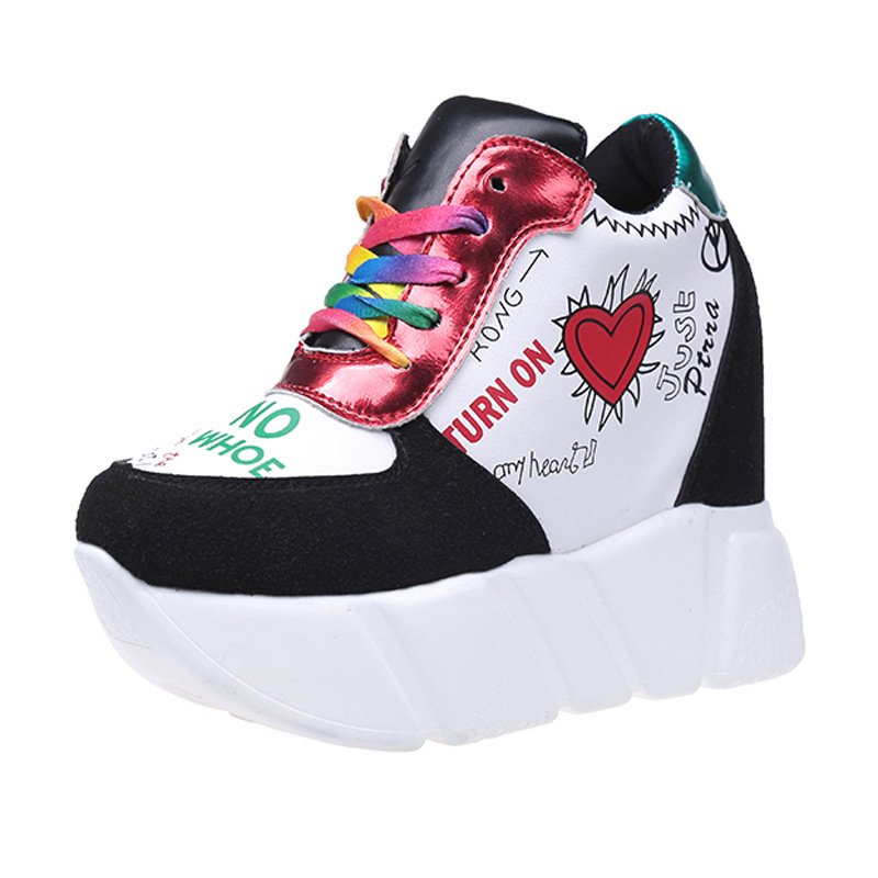 2017新款内增高系带运动鞋女2017秋季新款韩版休闲百搭单鞋学生厚底女鞋子