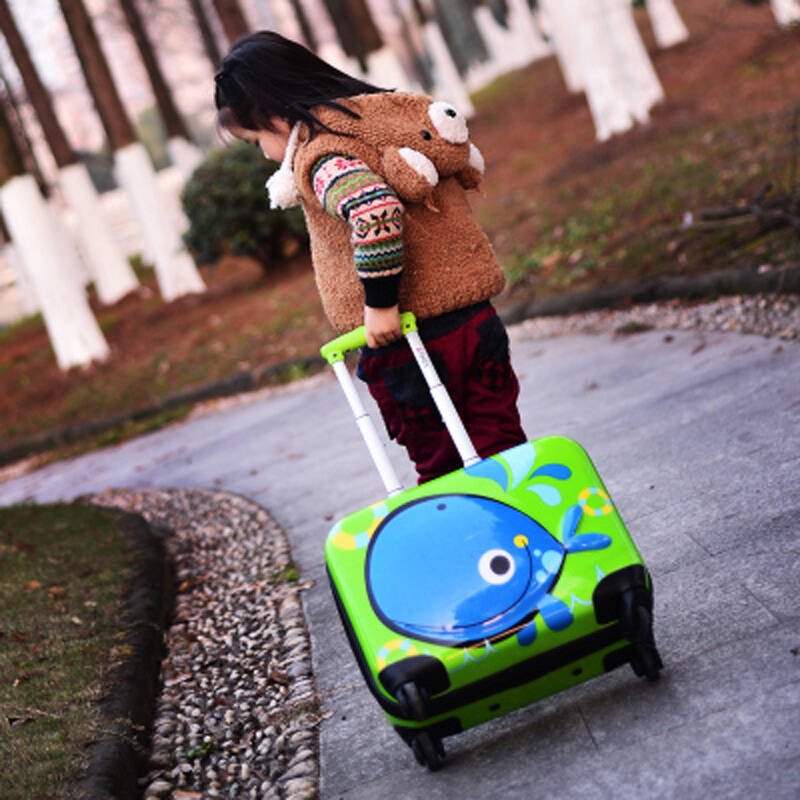 2017新款儿童横款拉杆箱男可爱万向轮旅行箱女小行李箱子迷你18寸登机箱卡通萌萌哒小箱子女男18寸横款