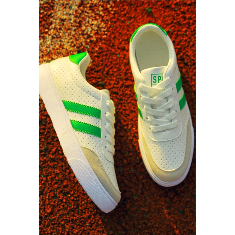 春夏季百搭皮面小白鞋女白色帆布鞋韩版系带休闲鞋平底学生板鞋潮