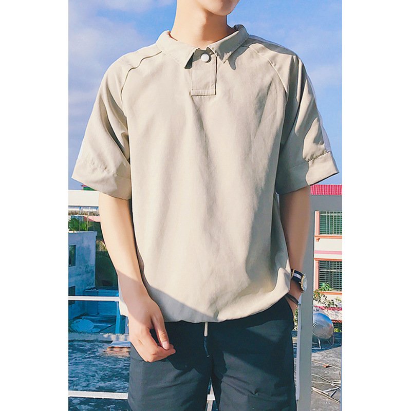 2017韩版修身情侣英伦撞色插肩男士T恤翻领短袖Polo衫