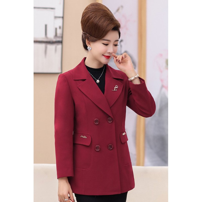 新款妈妈装秋装西服上衣女大码中老年女装修身显瘦小西装外套短款