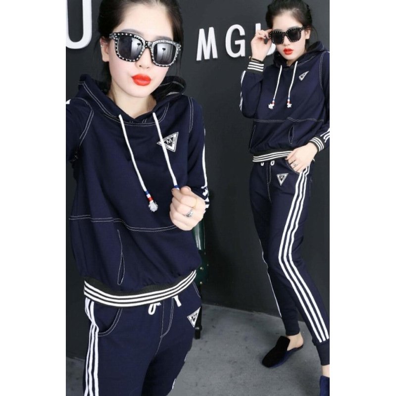 秋款套装女2017新款韩版学生女百搭气质长袖休闲运动两件套