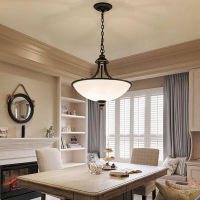 美式复古吊灯卧室餐厅书房半吸灯北欧简约创意个性餐吊灯餐吊灯