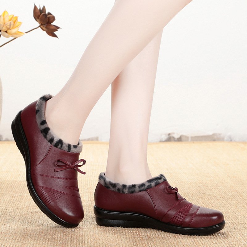 舒适妈妈棉鞋女冬保暖加绒平底中年大码女棉鞋老人保暖鞋奶奶防滑