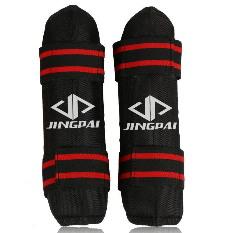 竹片牛津布散打拳击护腿成人儿童通用比赛训练运动护具护小腿均码150-180cm