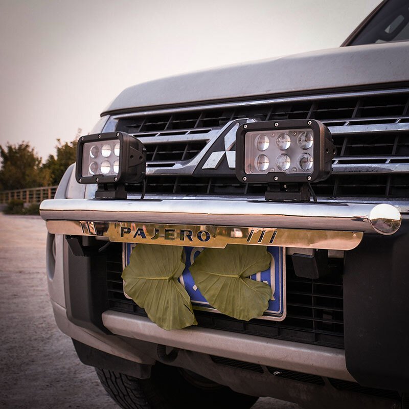 车灯汽车射灯超亮LED越野车顶灯12v24v货车射灯前杠中网射灯 LED大透镜60W射灯七天无理由退货 品质保证