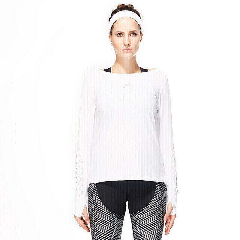 瑜伽健身服紧身衣女春夏季长袖显瘦跑步服训练速干衣七天无理由退货 品质保证