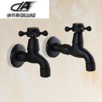 欧式黑色全铜加长加厚拖把池水龙头 仿古阳台入墙龙头单冷水嘴