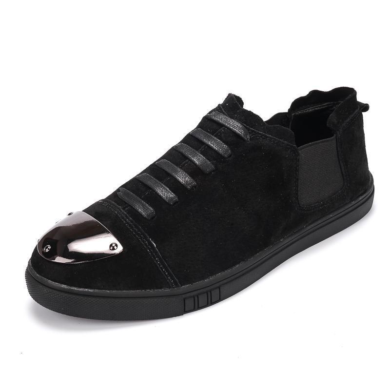 真皮豆豆男鞋2017夏季男士新款英伦套脚时尚豆豆鞋韩版休闲潮流鞋