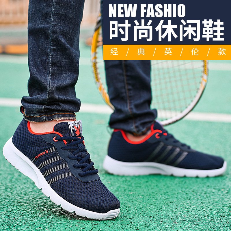 花花公子男鞋夏季新款网鞋男士休闲运动鞋学生透气跑步鞋旅游鞋男