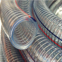 PVC透明钢丝软管高压油管耐高温塑料软管加厚钢丝水管真空蛇皮管