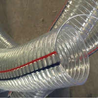 PVC透明钢丝软管高压油管耐高温塑料软管加厚钢丝水管真空蛇皮管