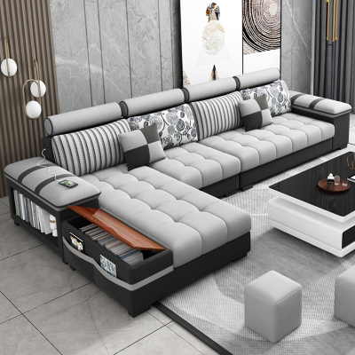 定制布艺沙发组合大小户型多人客厅阿斯卡利家具套装简约现代可拆洗科技布