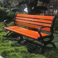 阿斯卡利定制塑木公园椅户外长椅靠背休闲广场庭院椅子木凳子长条座椅木