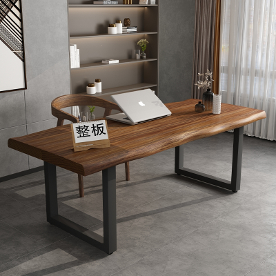 定制大板木办公桌家用台式阿斯卡利电脑桌长条书法书桌简约写字工作台原木桌