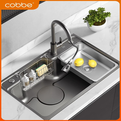 卡贝大单槽卡贝不锈钢304水槽单槽厨房洗菜盆洗菜池洗碗槽