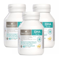 [保税]澳大利亚Bio Island 佰澳朗德 天然藻类海藻油DHA(0-3月及以上) 规格60粒*3瓶装