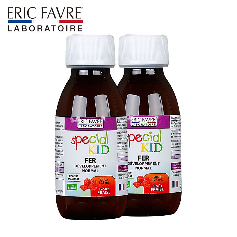 [保税]法国 Eric Favre埃里克 进口 补铁糖浆 (6个月以上—5岁 ) 125ml/瓶*2盒装