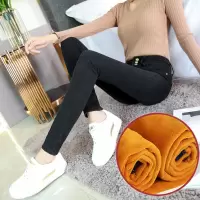 迪鲁奥(DILUAO)新款女装高腰涂层牛仔布裤女士弹力2019年秋季装新款韩版显瘦紧身常规裤长裤子潮