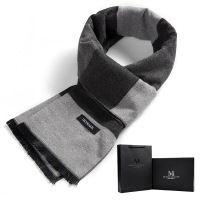 迪鲁奥(DILUAO)男士围巾冬季格子英伦加厚围脖年轻人冬天韩版简约百搭学生礼盒潮