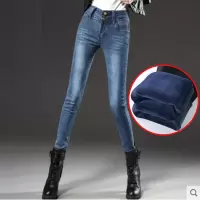 迪鲁奥(DILUAO)新款女装高腰涂层牛仔布裤女显瘦显高韩版常规裤百搭修身秋季2021黑色大码长裤