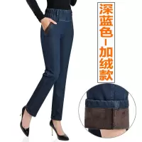 迪鲁奥(DILUAO)新款女装妈妈裤子秋季新款 高腰松紧腰涂层牛仔布裤女长裤 裤中老年女裤