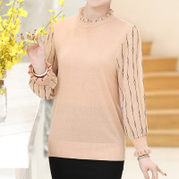 迪鲁奥(DILUAO)春秋妈妈装2021新款秋装40岁50中年女洋气套头袖上衣打底衫秋衣外穿