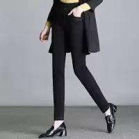 迪鲁奥(DILUAO)新款女装中年妈妈涂层牛仔布裤女40岁松紧腰春秋款显瘦常规裤长裤高腰直筒弹力新款女装