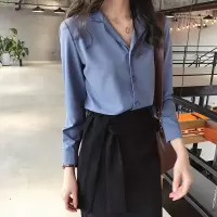 迪鲁奥（DILUAO)上班族女装衬衫女长袖雪纺衫春秋职业装上衣职场气质商务常规大码