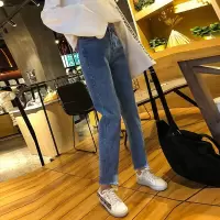 迪鲁奥(DILUAO)新款女装涂层牛仔布裤女宽松春季秋装2021年新款潮显瘦长裤高腰阔腿裤子