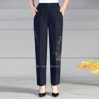 迪鲁奥（DILUAO)中老年女裤奶奶裤牛仔常规老年人长裤松紧裤妈妈裤子春秋外穿