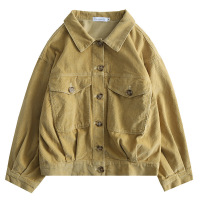 迪鲁奥(DILUAO)秋冬新款日系灯芯绒外套女男友风翻克学生上衣秋装新款2色