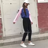 迪鲁奥(DILUAO)韩版加大码牛仔裤女胖mm2021新款直筒显瘦黑色破洞长裤200斤 黑色