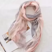 迪鲁奥(DILUAO)婉日系风围巾女春秋冬季百搭薄款大条纹丝巾出游韩版