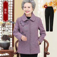 迪鲁奥(DILUAO)轻奢品质老年人秋装女外套老太太春秋服装60-70岁老人衣服奶奶装呢子上衣